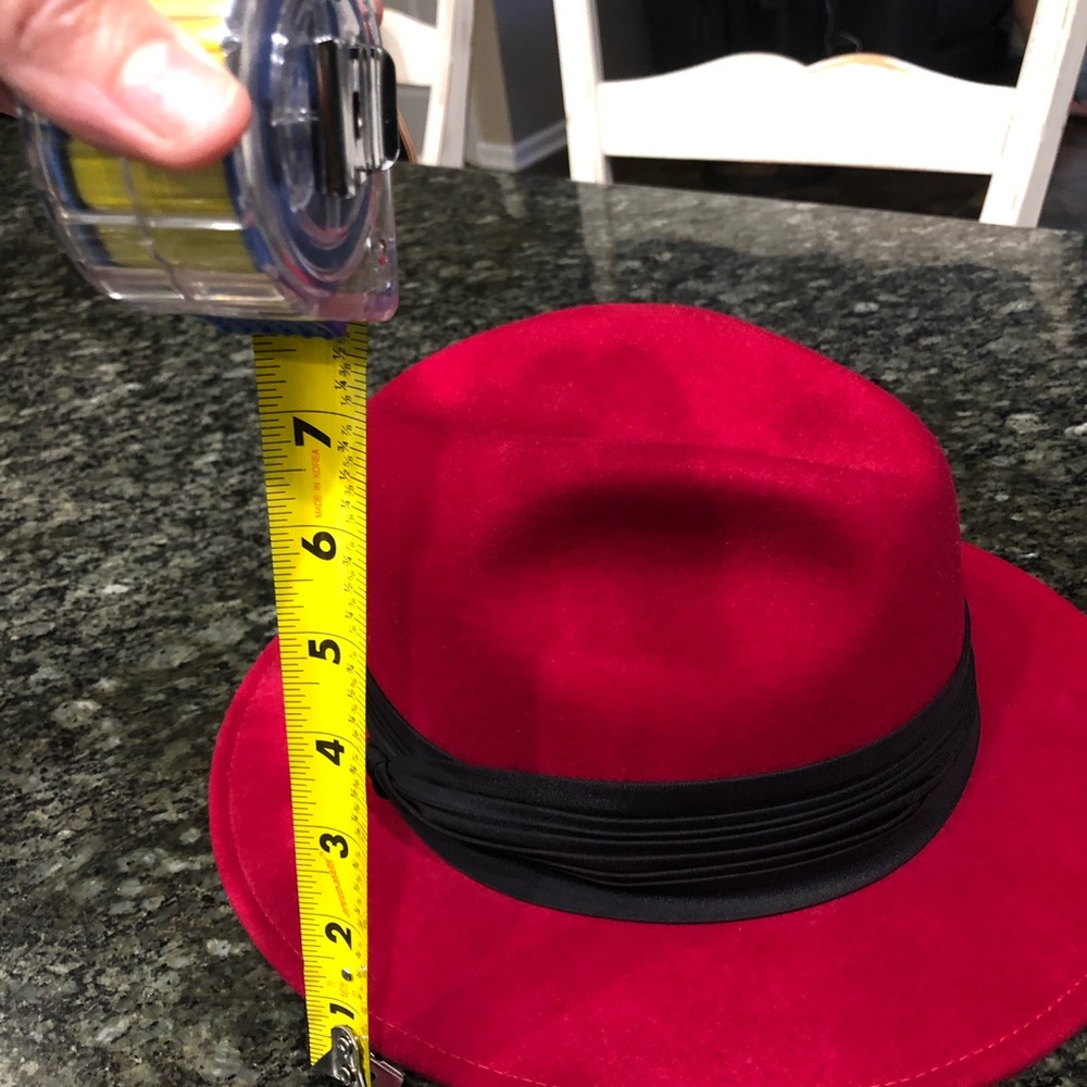 Red 100% wool fedora